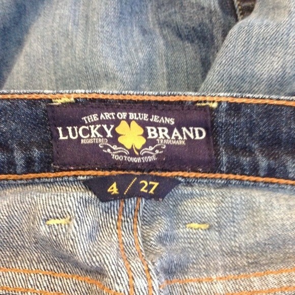 LUCKY BRAND 4 27 Janet Sweet 'N Straight Crop Denim Jeans Dark Wash Mid Rise - Picture 7 of 9